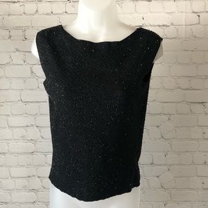 TANK TOP - Women's Ann Taylor black beaded silk/nylon tank top. Size med/petite